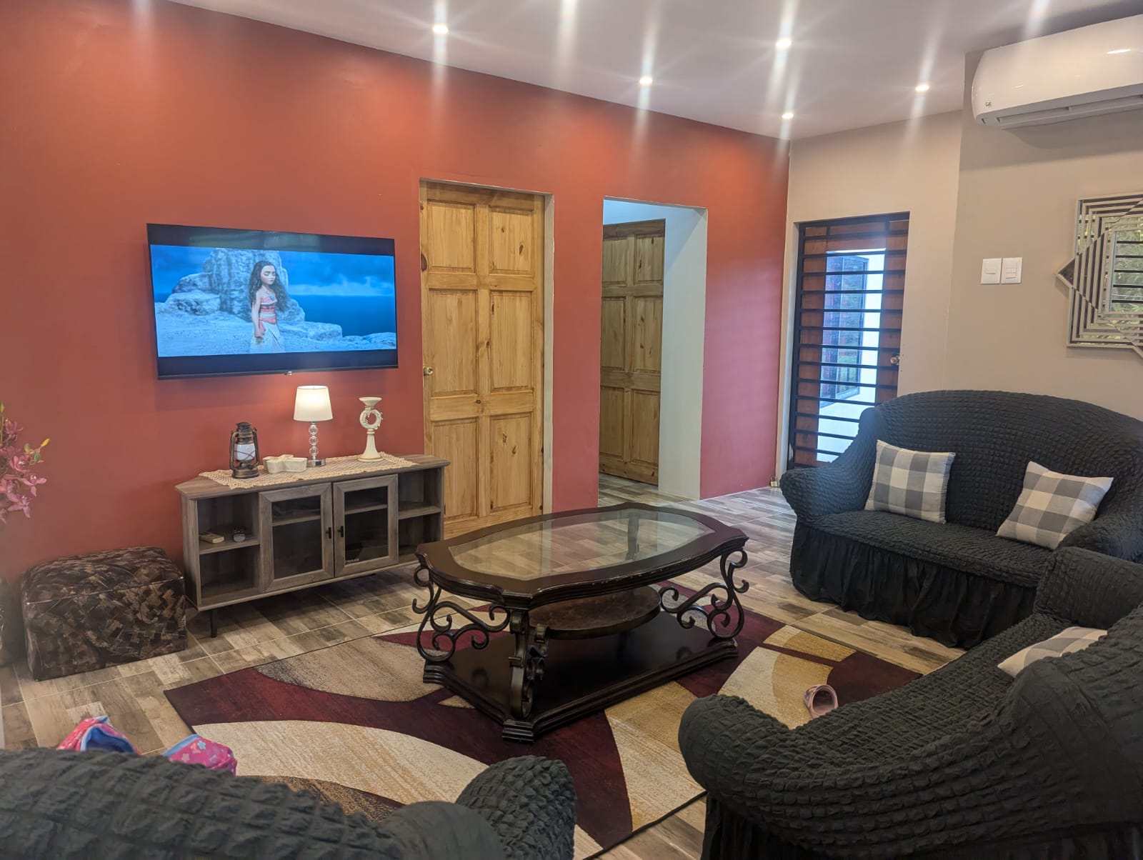 Comfortable living room spaces at Mayaro beach house rental Trinidad